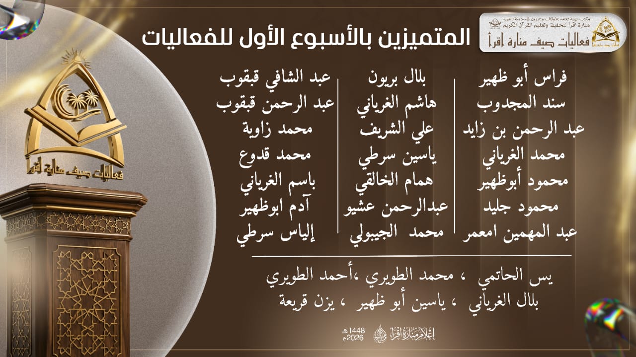المتميزون بالأسبوع الأول للفعاليات
